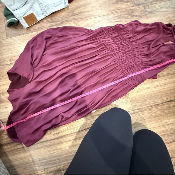 Anthropologie Moulinette Soeurs Burgundy Halter Smocked Midi Dress - Picture 8 of 11